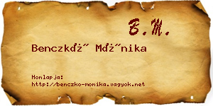 Benczkó Mónika névjegykártya